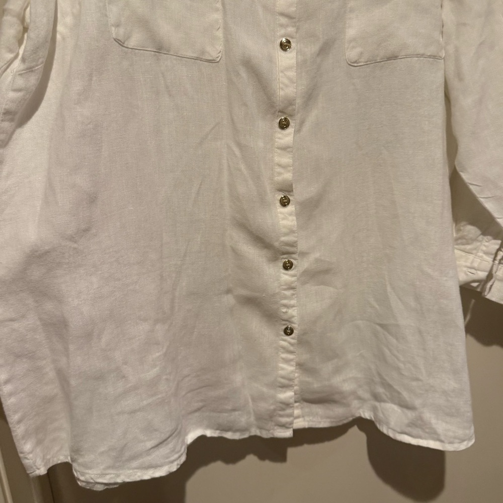 Vtg JM Collection Linen Top - Picture 4 of 16